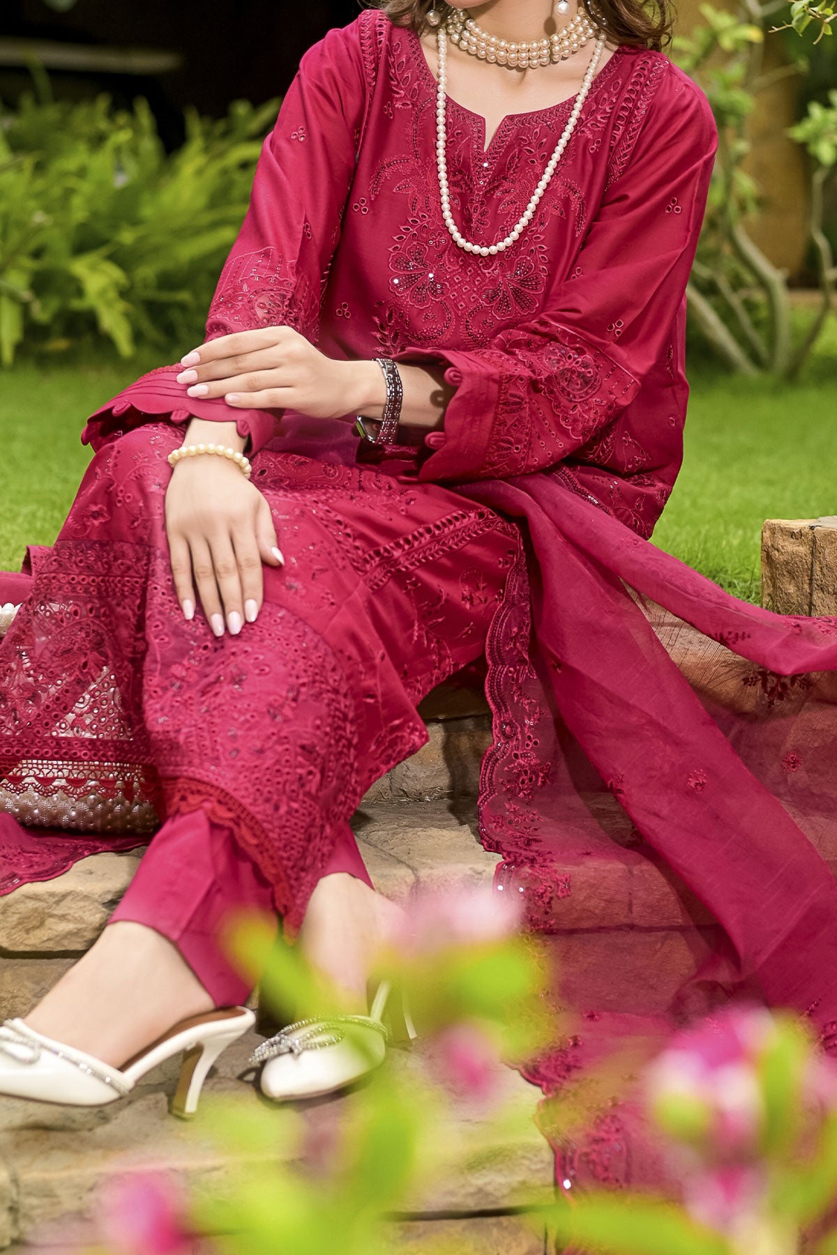 3 PIECE DIGTAL PRINT LAWN | CTN-450 PINK