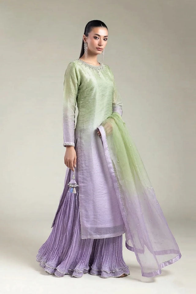 3 Piece Sheesha Chiffon Suit - Embroidered - SZ-2014