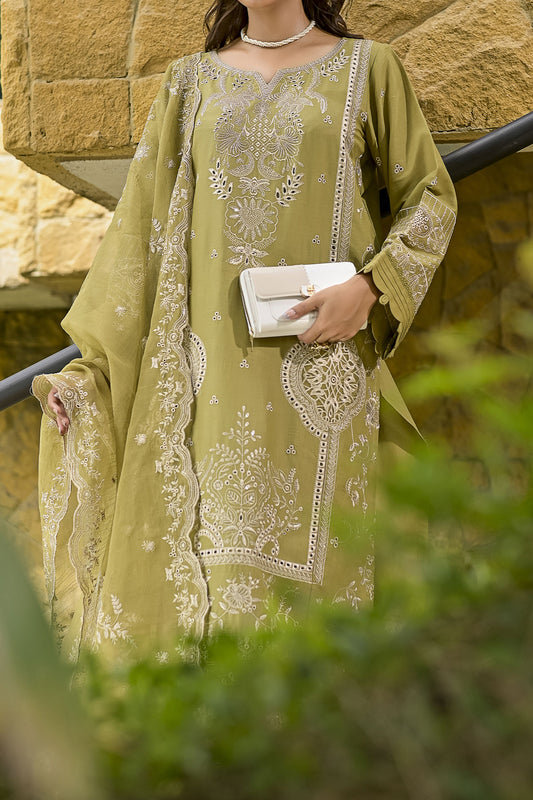 3 PIECE DIGTAL PRINT LAWN | CTN-450 GREEN