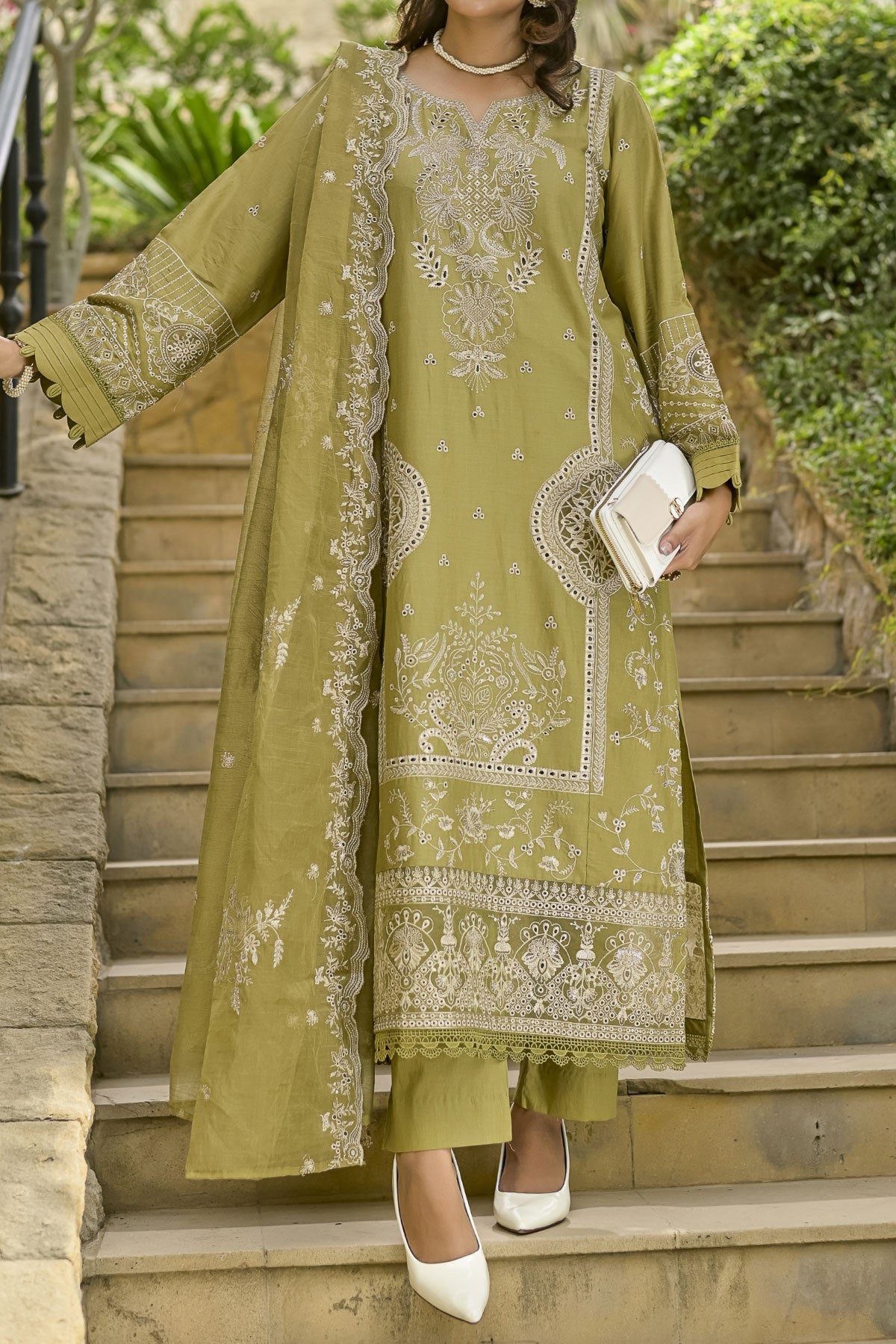 3 PIECE DIGTAL PRINT LAWN | CTN-450 GREEN