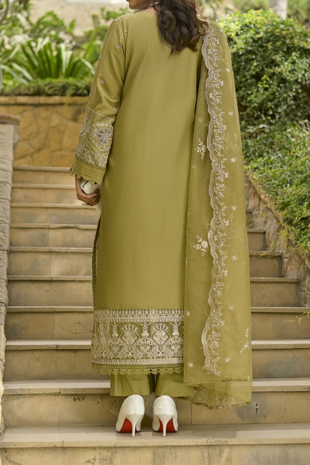 3 PIECE DIGTAL PRINT LAWN | CTN-450 GREEN