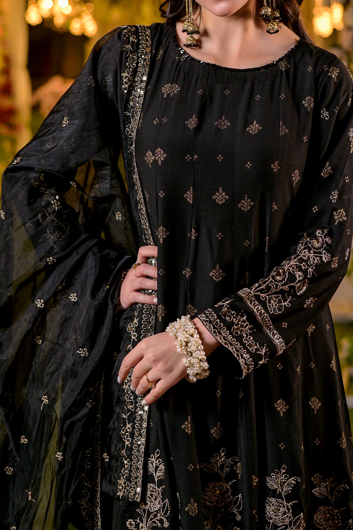 WOMEN'S-3 PIECE PRINTED RAW SILK | DPV-224