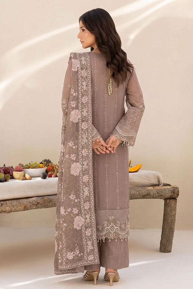 Sequin Embellished Chiffon Suit with Organza Accents & Raw Silk Trouser - SZ-2020