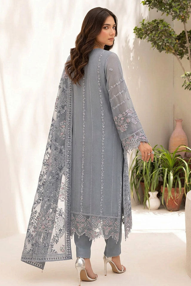 Sequin Embroidered Chiffon Suit- SZ-2021