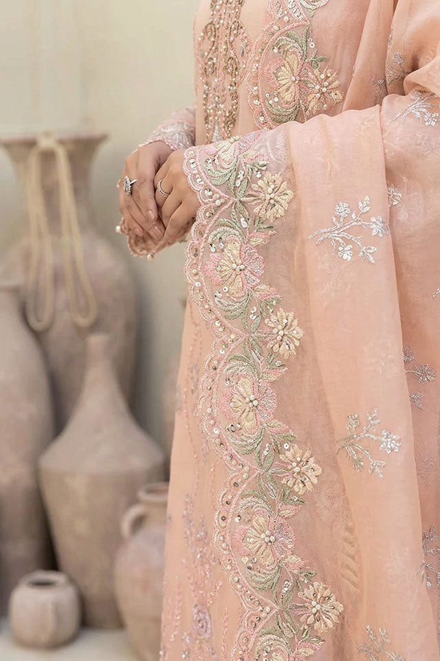 Embroidered Chiffon 8-Piece Suit with Sequin Shawl-SZ-2023