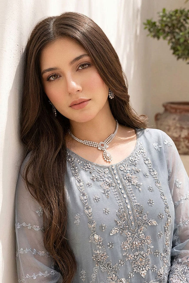 Sequin Embroidered Chiffon Suit- SZ-2021