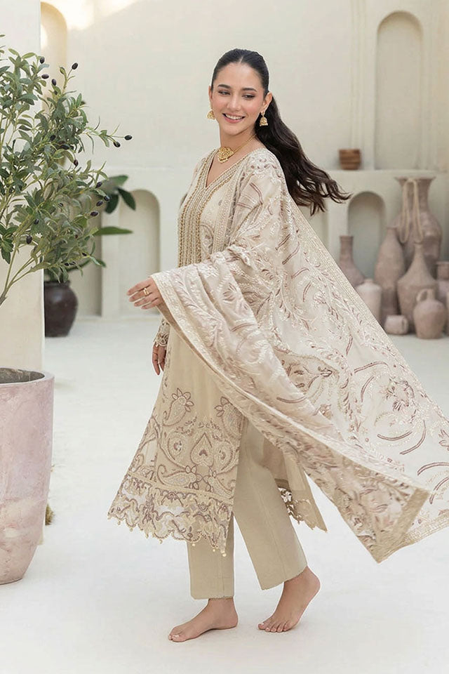 Sequinned Chiffon Embroidered Organza Detailing & Raw Silk Trouser - SZ-2018