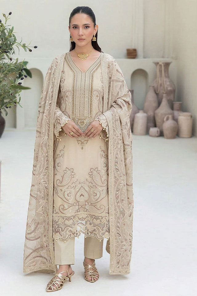Sequinned Chiffon Embroidered Organza Detailing & Raw Silk Trouser - SZ-2018