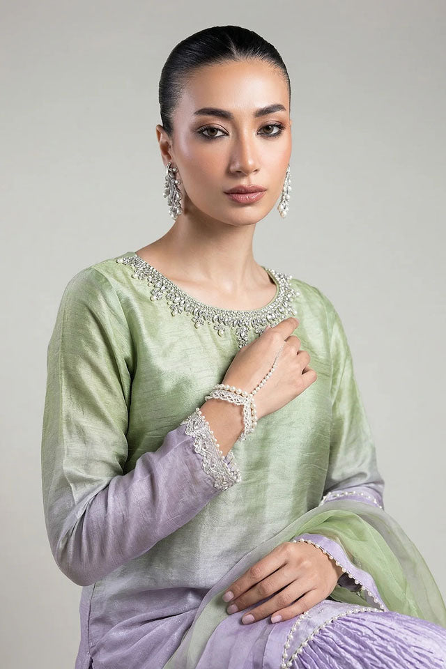 3 Piece Sheesha Chiffon Suit - Embroidered - SZ-2014