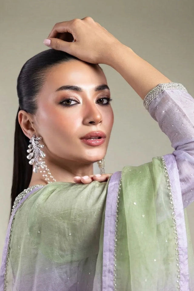 3 Piece Sheesha Chiffon Suit - Embroidered - SZ-2014