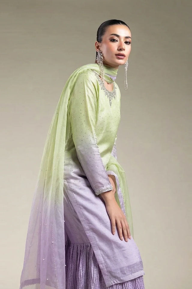 3 Piece Sheesha Chiffon Suit - Embroidered - SZ-2014