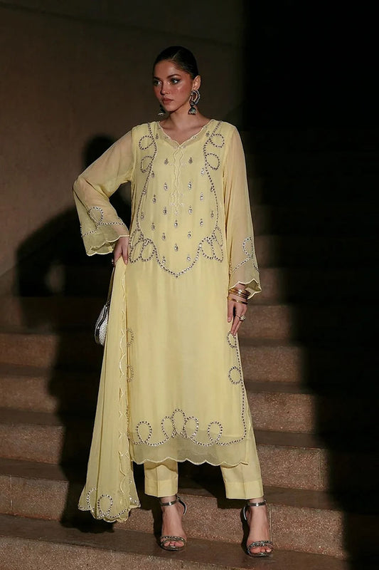 3-Piece Chiffon Suit - Embroidered (Luxury Pret) K-SZ-2015